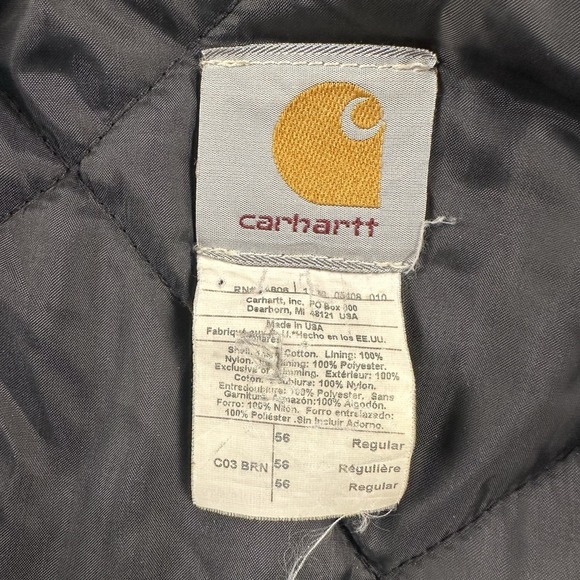 Vintage Carhartt Jacket CO3 Men's 56 (3XL) Union Made USA Farm Chore Coat Grunge - Picture 15 of 16